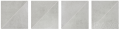 FORM dekor-set (4 szt.) 33x33 szara DDP3B696 gadki-z reliefem mat [RAKO]