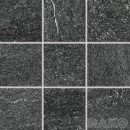 QUARZIT p�ytka ceramiczna wysokospieczona 10x10 czarna DAR12739 mat , z reliefem [RAKO]