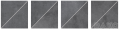 FORM dekor-set (4 szt.) 33x33 ciemnoszara DDP3B697 gładki-z reliefem mat [RAKO]