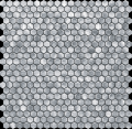 Drops metal silver hex Mozaika ścienna 302 x 300 mm / 4 mm Mat [TUBĄDZIN]