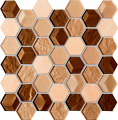 Drops stone brown hex Mozaika ścienna 300x298 Mat + Połysk [TUBĄDZIN]